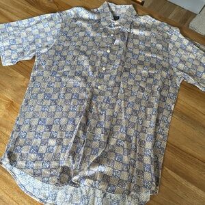 Patterned Short Sleeve Button Up